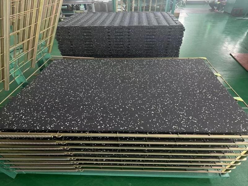 industrial rubber floor testing with heavy loads